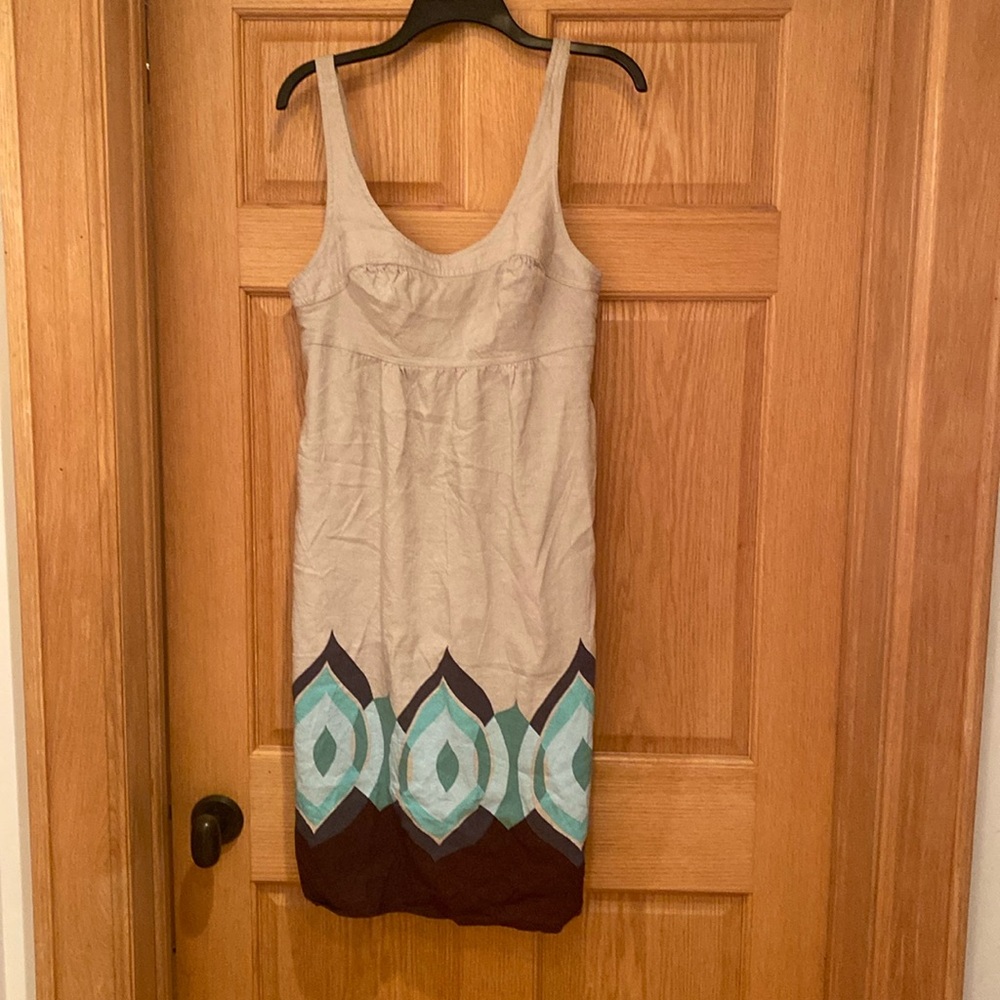 Linen dress with print